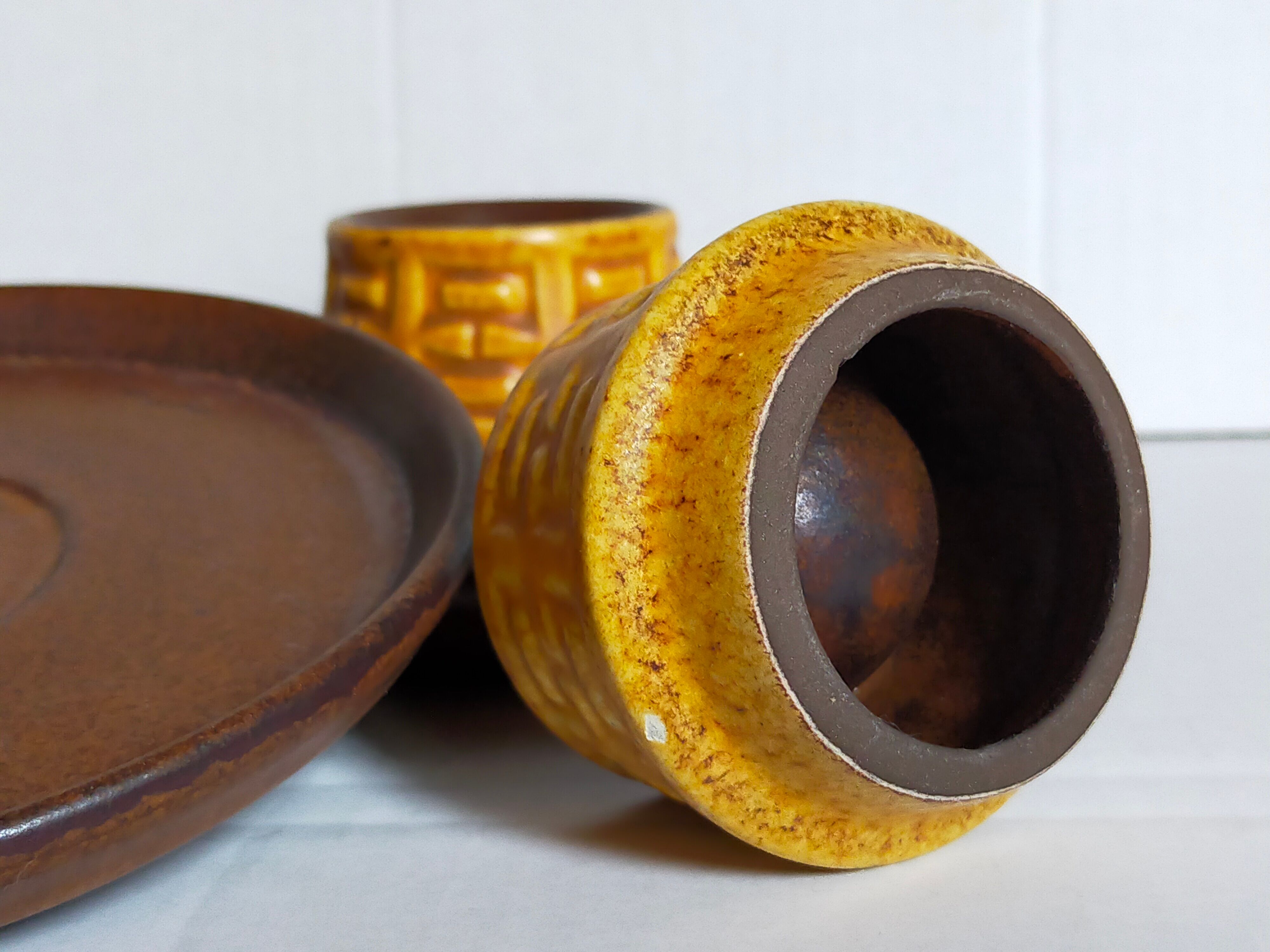 Three ceramic shells ceramano germany 50s