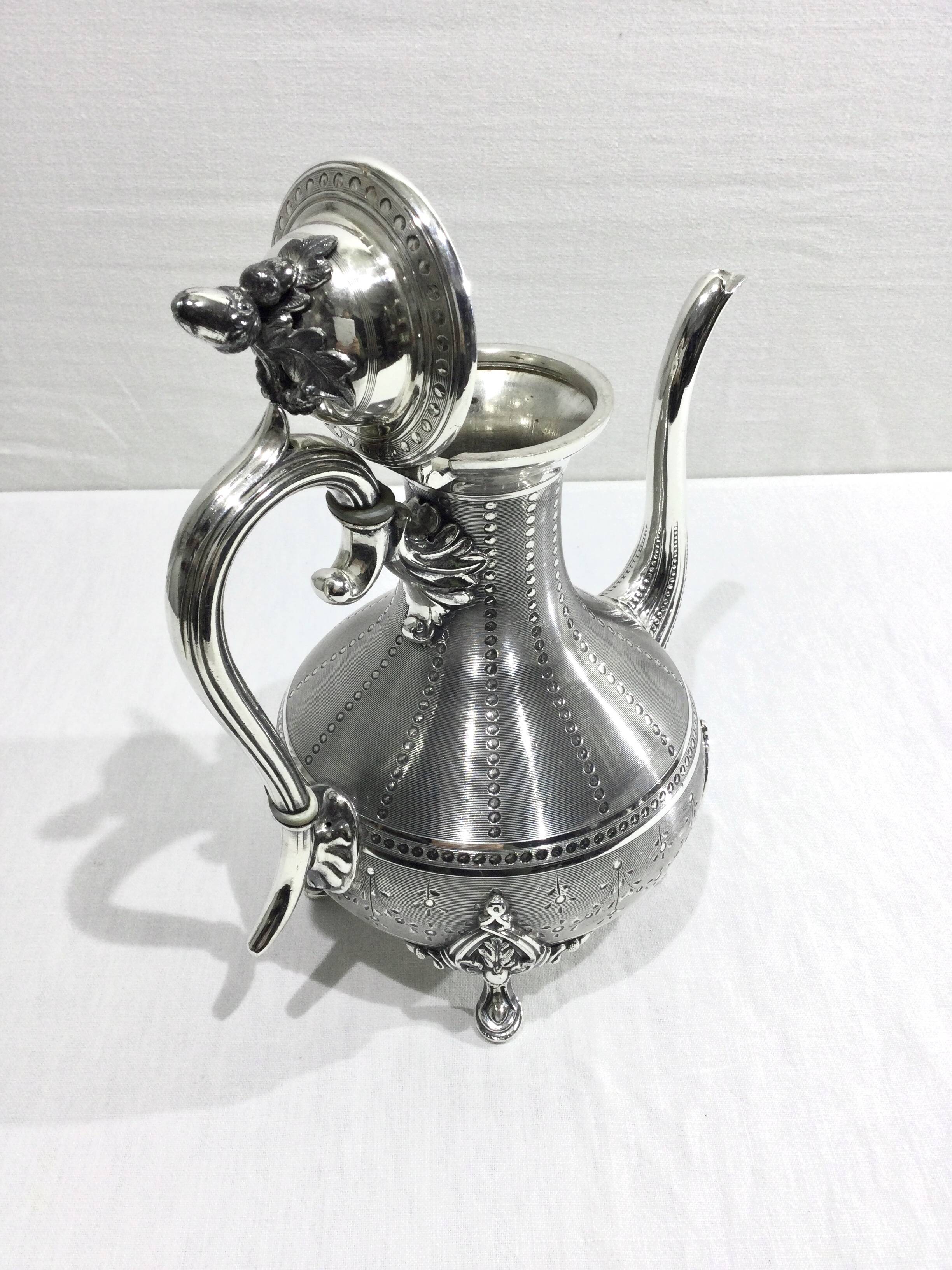 Silver metal teapot