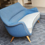 Sofa Sofa Arc curved EGG Scandinavian years 50-60
