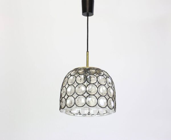 Suspension en fer et verre clair par Limburg, Allemagne, années 1960