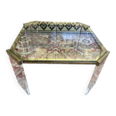 Table basse en plexiglas et laiton