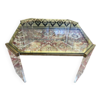 Plexiglass and brass coffee table