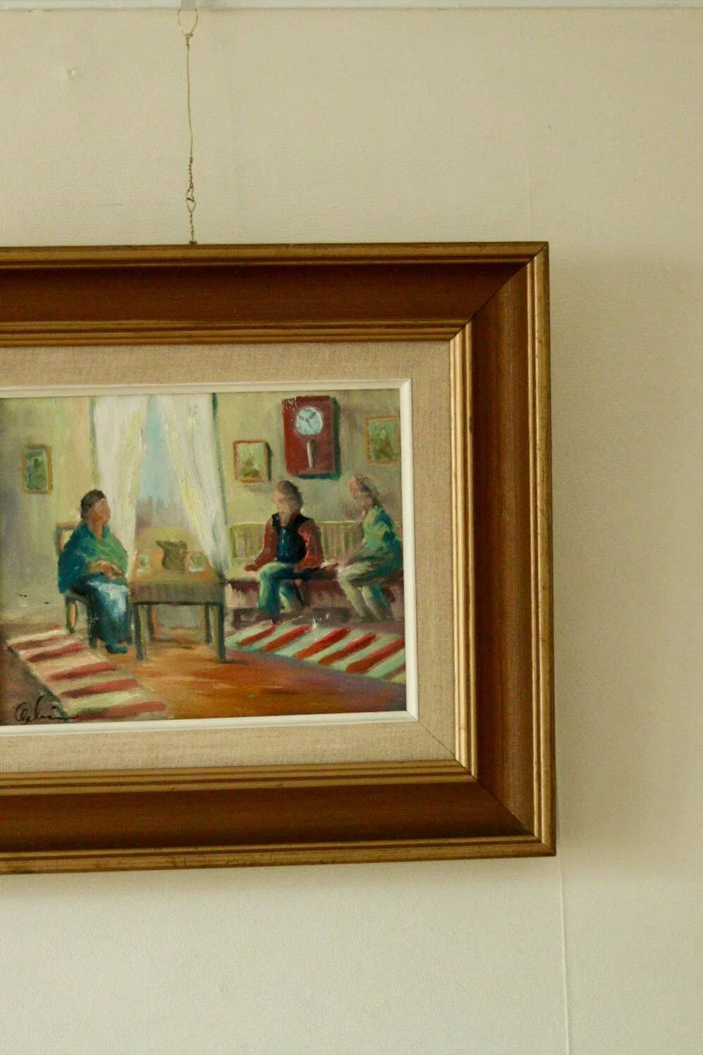 "Interior with Three People" by E. Wallin