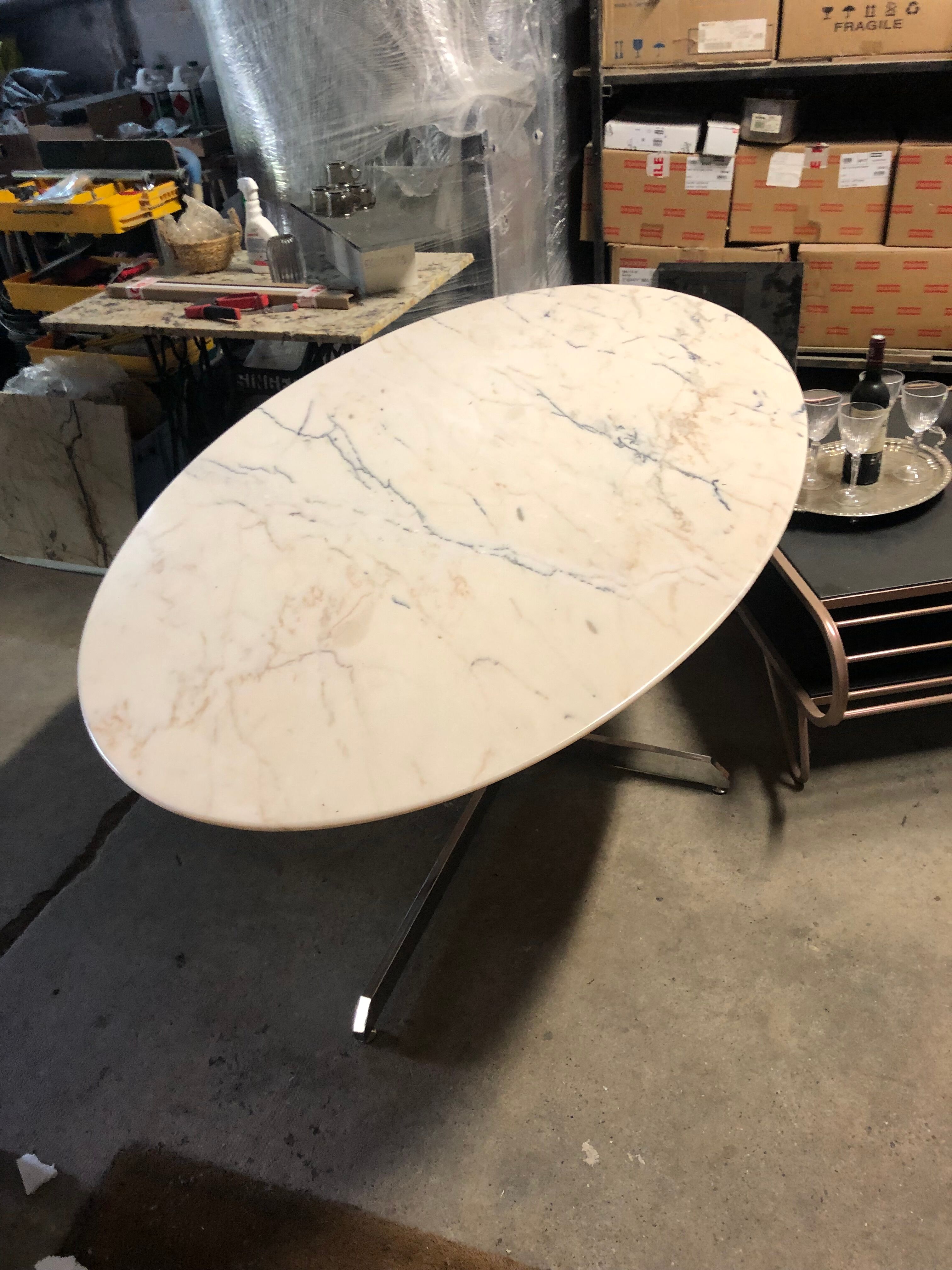 Oval marble table  1970