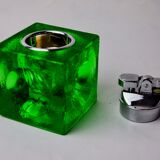 Green ice lighter by Antonio Imperatore, murano glass, Italy, 1970