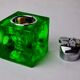 Green ice lighter by Antonio Imperatore, murano glass, Italy, 1970