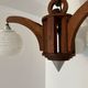 Art Deco chandelier in wood and glass from Clichy