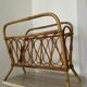 Vintage rattan magazine holder 70s