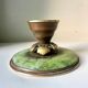 Scandinavian ART DECO candle holder in Bronze with verdigris patina