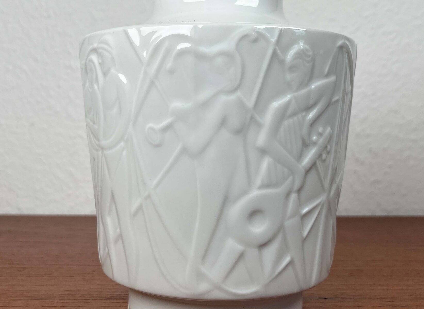 Vintage White Porcelain Vase from the Paradies Series by Kurt Wendler for Edelstein Bavaria, 1970s