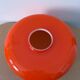 Abat-jour en Opaline Orange & Laiton Doré - Design 70s