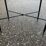 Oval glass and brass coffee table 1950