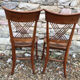 Paire de chaises rustique paillées