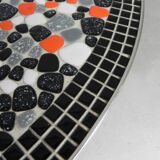 Round tiled table with mosaic, dining table, kitchen table, 1950s