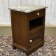 1930s Art Deco oak and marble top bedside table