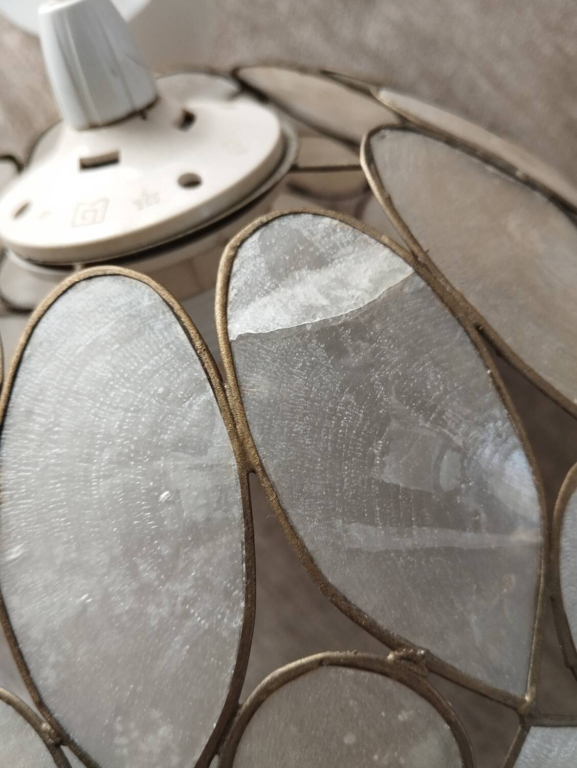 Mother-of-pearl and brass pendant light