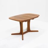 Vintage Danish oval extendable dining table Dyrlund solid teak