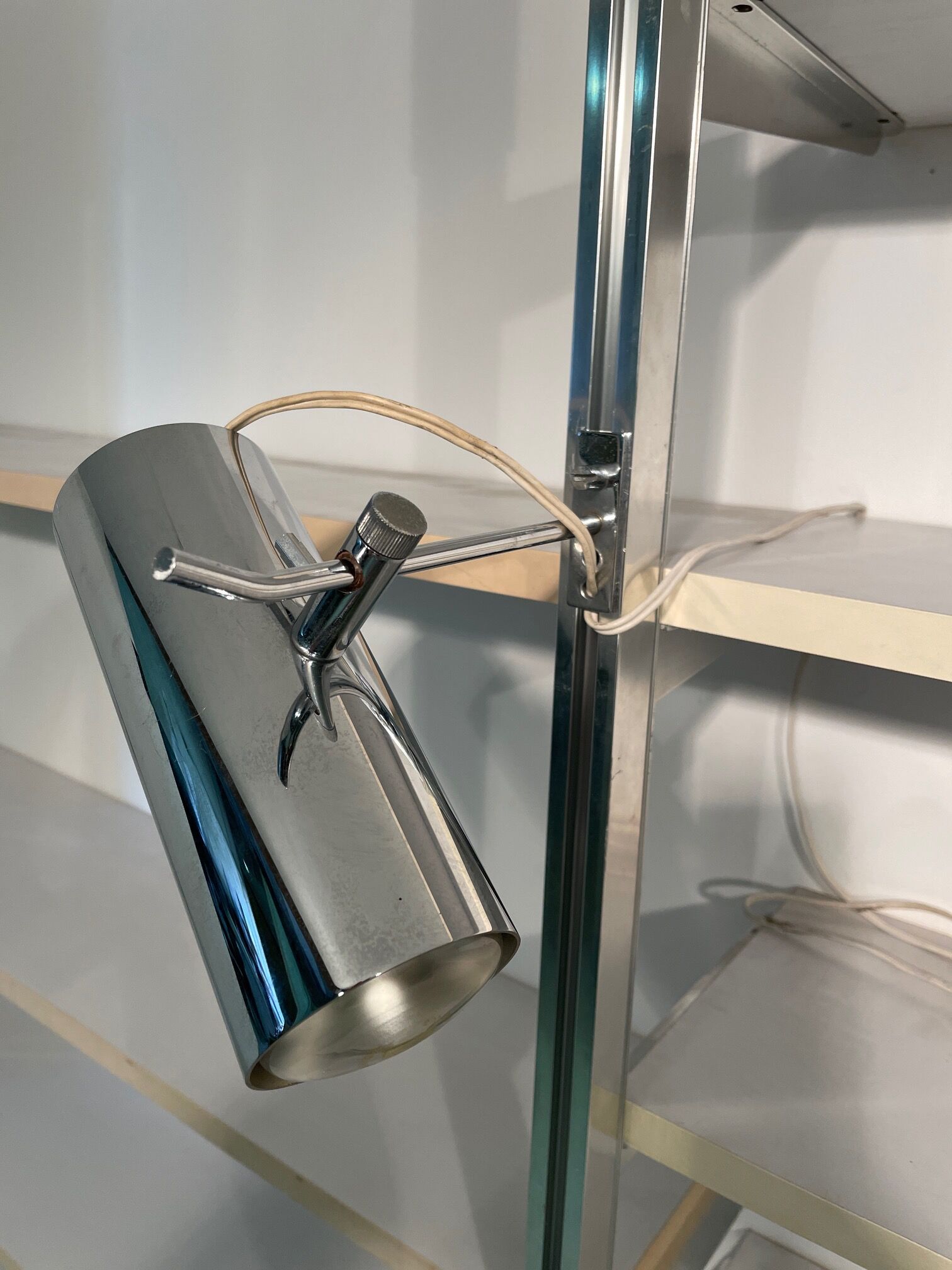 Modular floor/ceiling library with sideboard and secretary