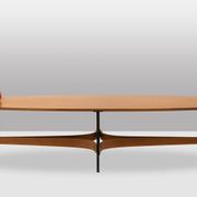 Guglielmo Ulrich. Oval coffee table in blonde teak. 1950s-60s.