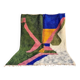 Handmade natural wool Berber rug with colourful patterns, size 1.5/2.5m.