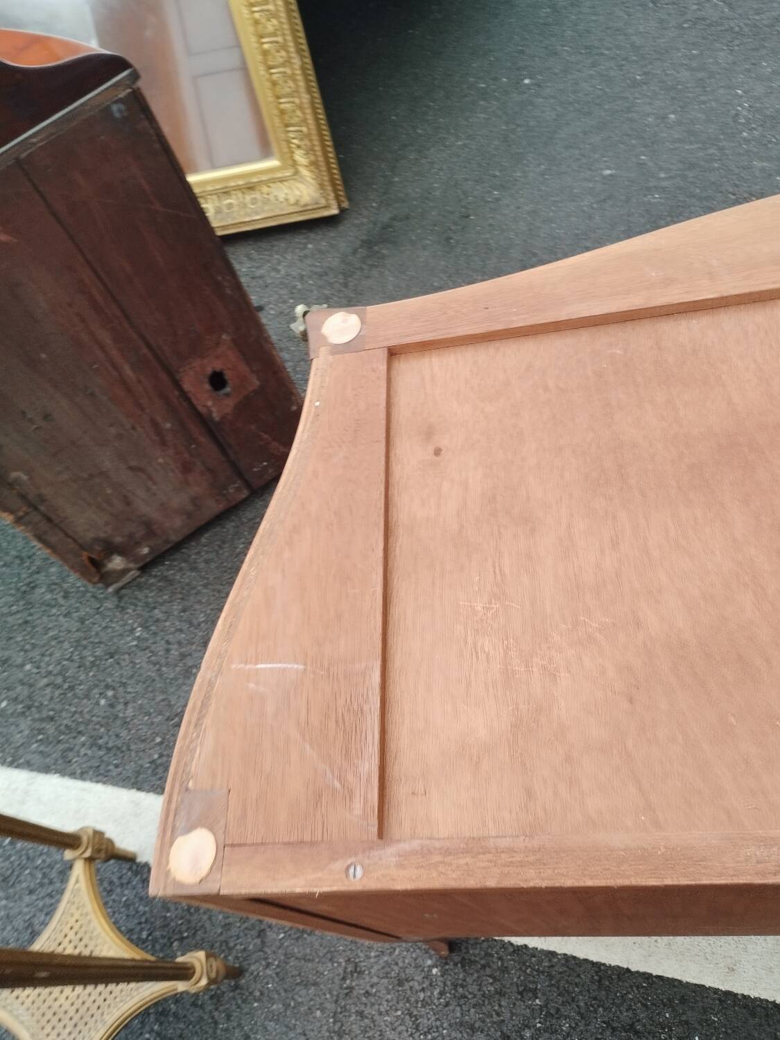 Old louis xv style marquetry chest of drawers