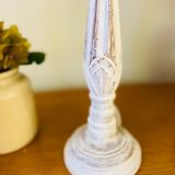 Wooden lamp foot patina white shabby
