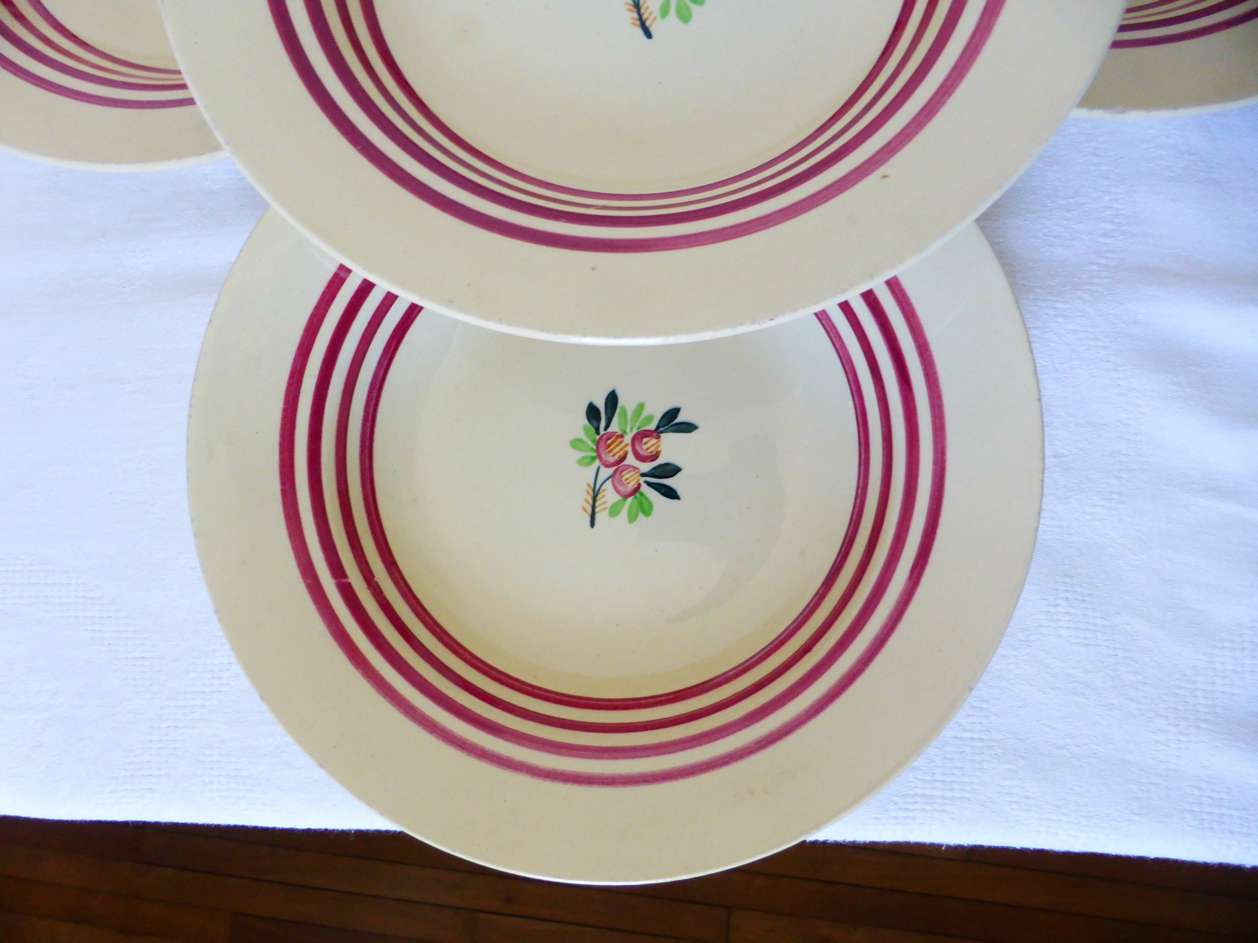 4 assiettes creuses vintage de Gien