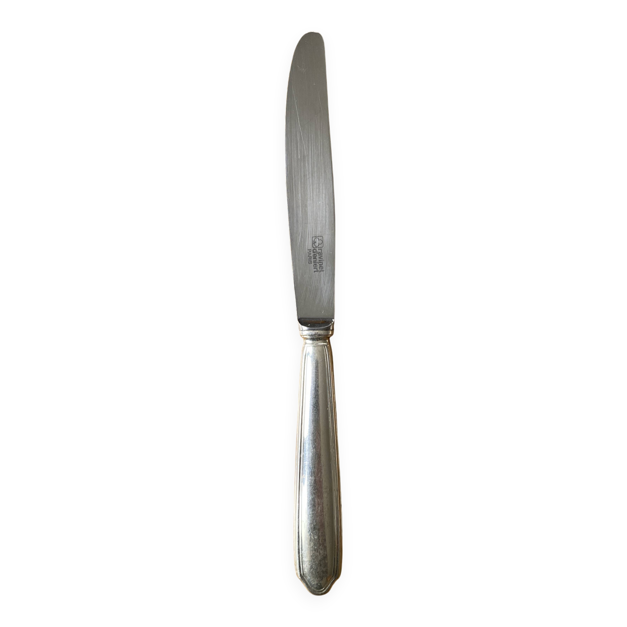 6 Ravinet d'Enfert knives with silver metal handle and stainless steel blade