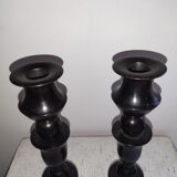 Pair of ebony candle holders art-deco candleholder