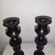Paire de bougeoirs ébène art-deco candleholder