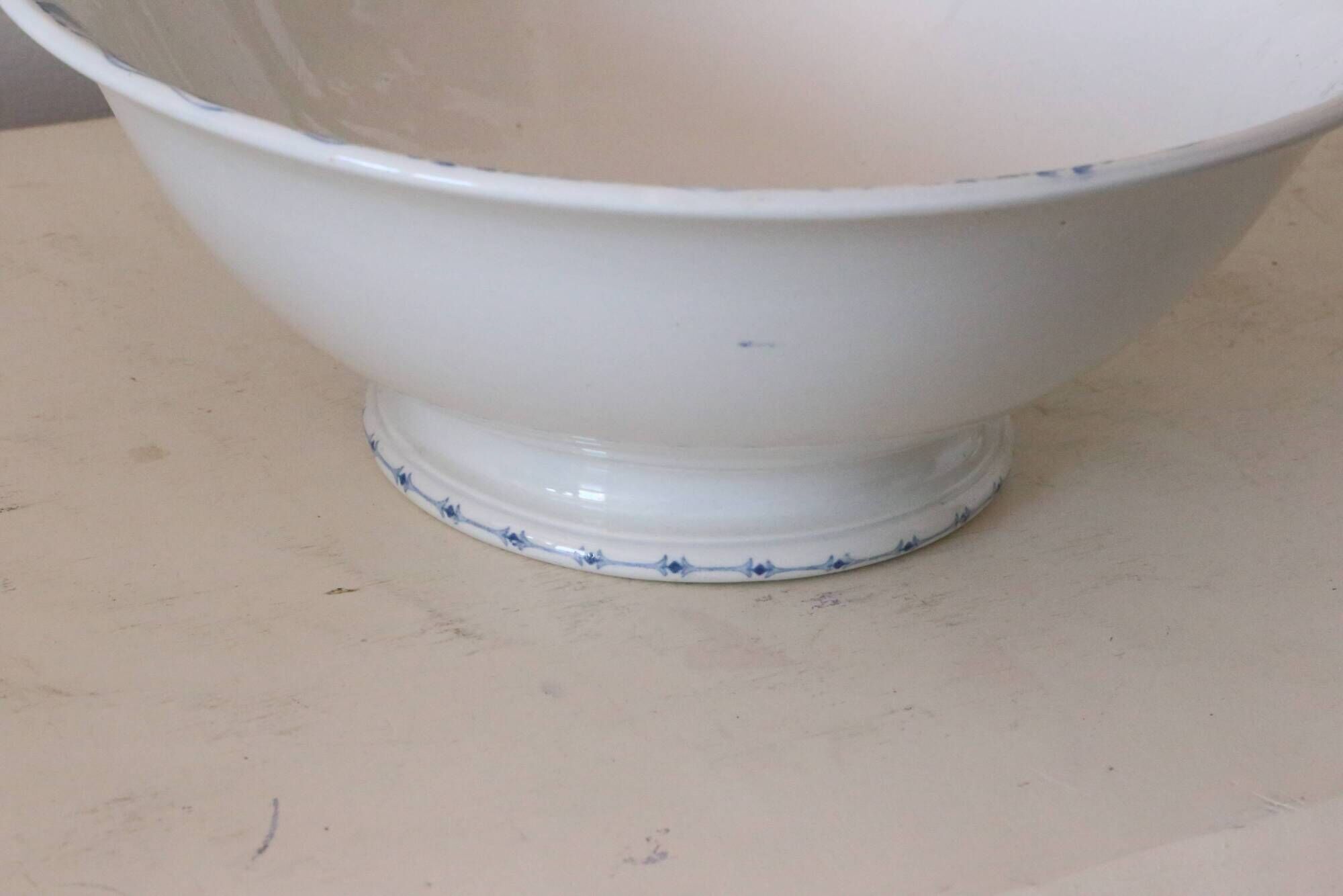 Large Terre de Fer salad bowl, Saphir model, Sarreguemines, French manufacturer