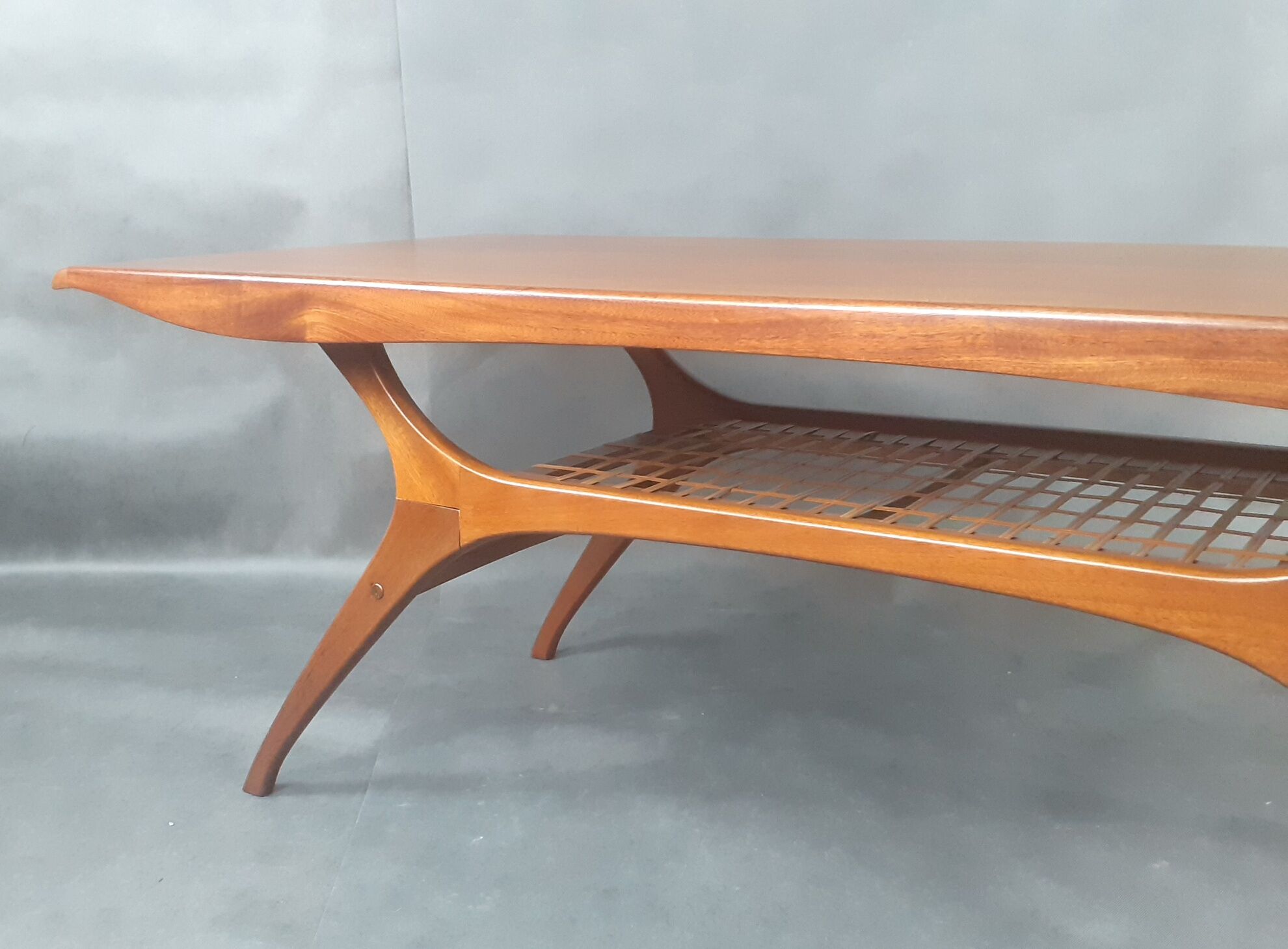 Teak & Fluted coffee table by Olav Laupsa for Sola Møbler, Vintage Norwegian 1960s