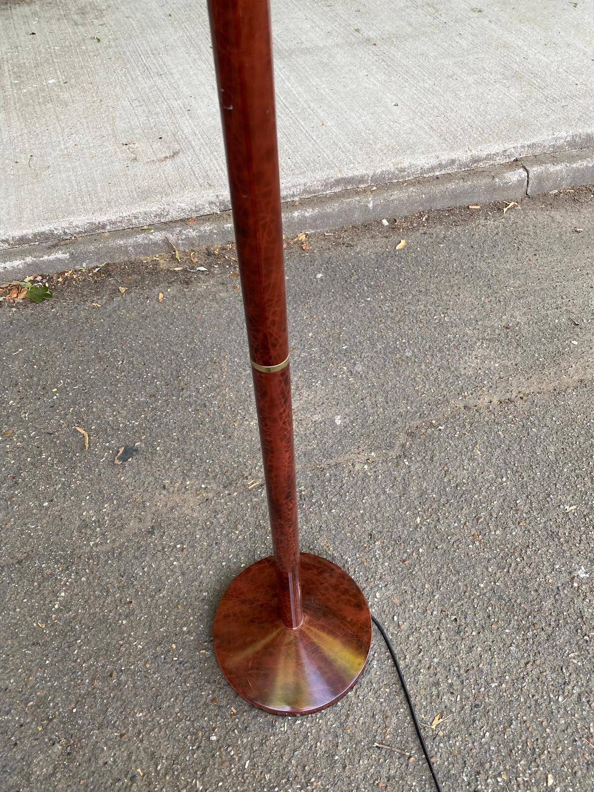 Vintage Italian floor lamp with burgundy marble effect and round dome
