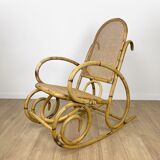 Rocking Chair rattan and canning 70's