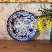 Round plate in ironstone Creil and Montereau model Flora