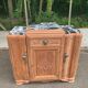 Art Deco sideboard renovated in solid walnut and large antique marble from the 1930s.