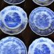 A set of 6 romantic blue Lunéville Sarreguemines flat plates.