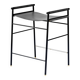 Contemporary Black Bar Stool Black Leather Rubber Metal