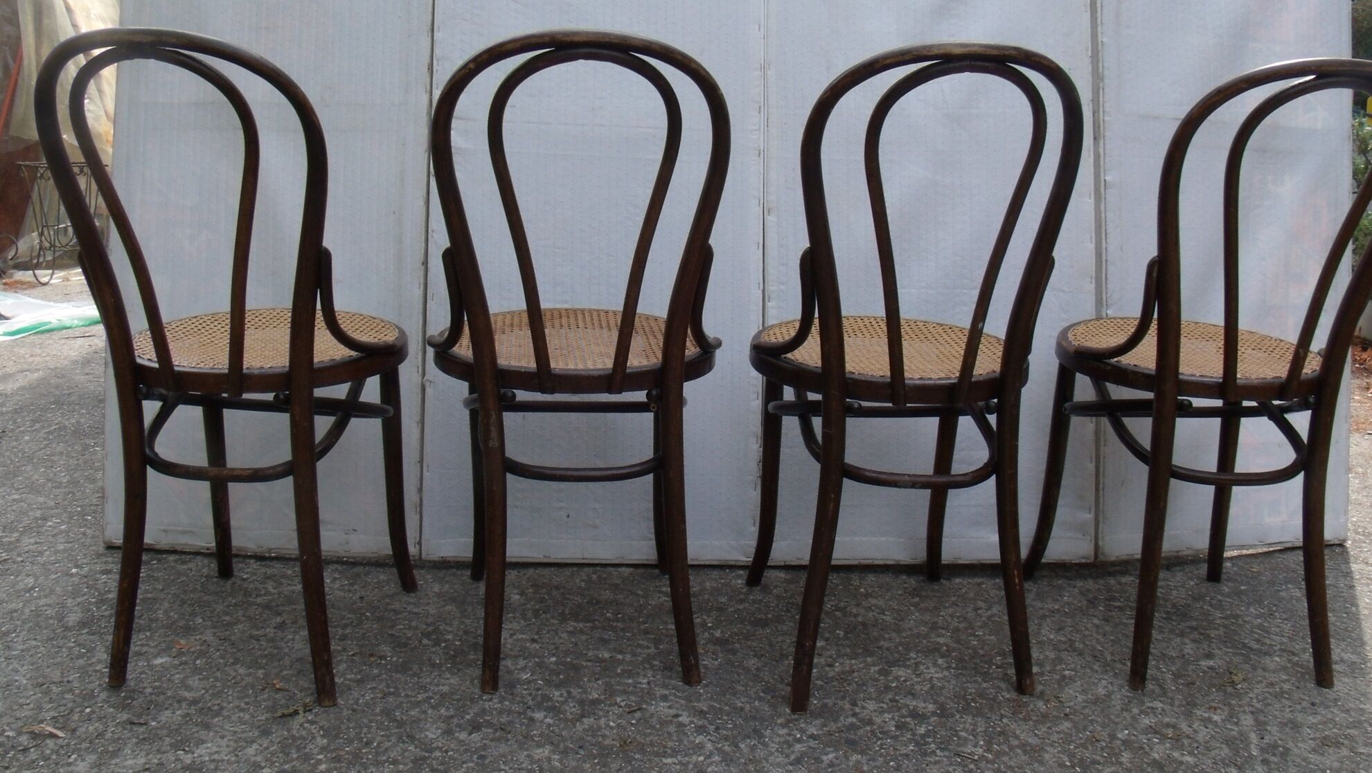 Lot of 4 chairs old bistro cyear