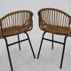 Paire de fauteuils en rotin et en fer par Alan Fuchs, Tchécoslovaquie, années 70