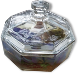 Bougeoir en verre octogone