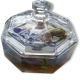 Bougeoir en verre octogone