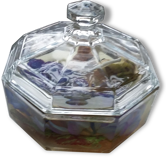 Bougeoir en verre octogone