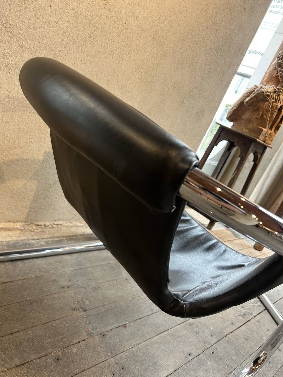 Pair of Orbita leather armchairs by Duncan & Dave Dickinson