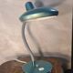 Italian design desk lamp, green metal, Fase style, 1970s, adjustable, flexible