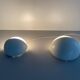 Round wall lights, small and large, in white metal by Bega, 1970s, Germany.