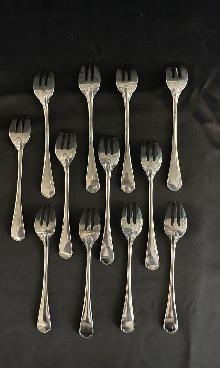 12 Christofle oyster forks silver metal Japanese model