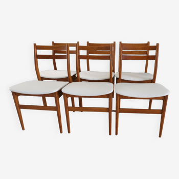 Suite de 6 chaises teck Scandinave vintage 1960