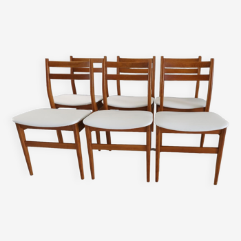 Set of 6 vintage Scandinavian teak chairs 1960