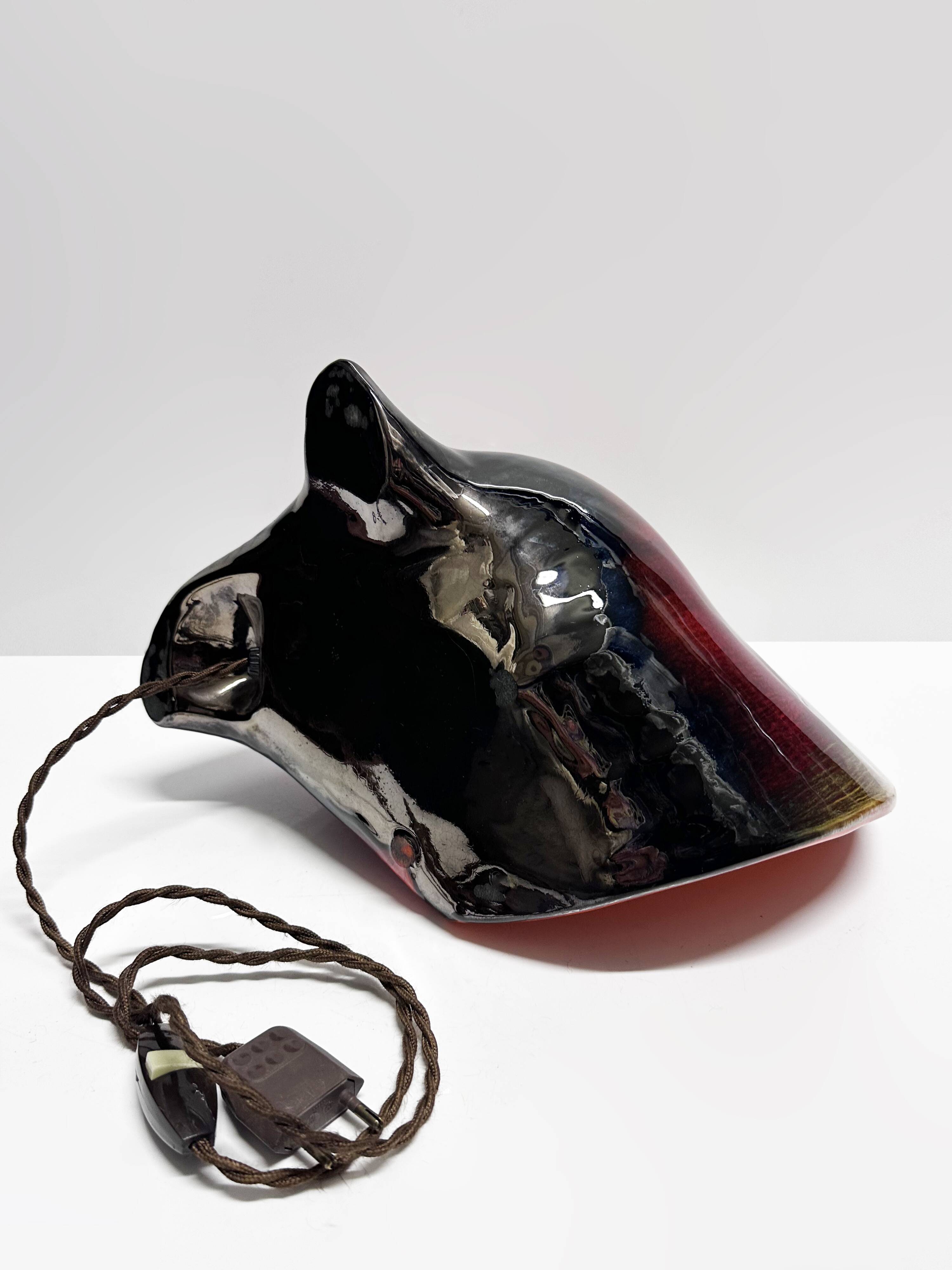 Shell lamp Vallauris in ceramic. France, 1970s.
